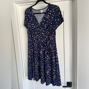 Navy and beige dress
